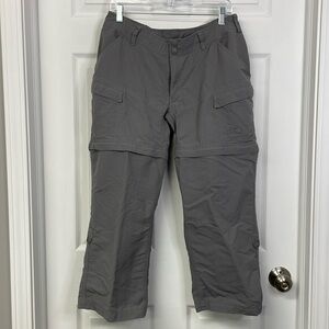 The North Face Womens Size 12 Gray Cargo Hiking Pants Outdoor Water Repellant
